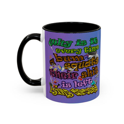 the bum's shit - Accent Mug (light blue-purple wave)