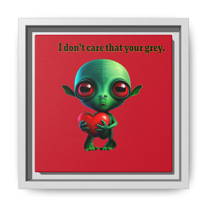 I don't care that your grey - framed canvas art (dark red)