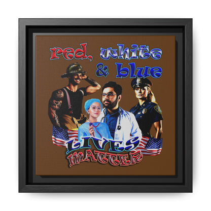 rw&b lives matter - framed canvas art (brown)