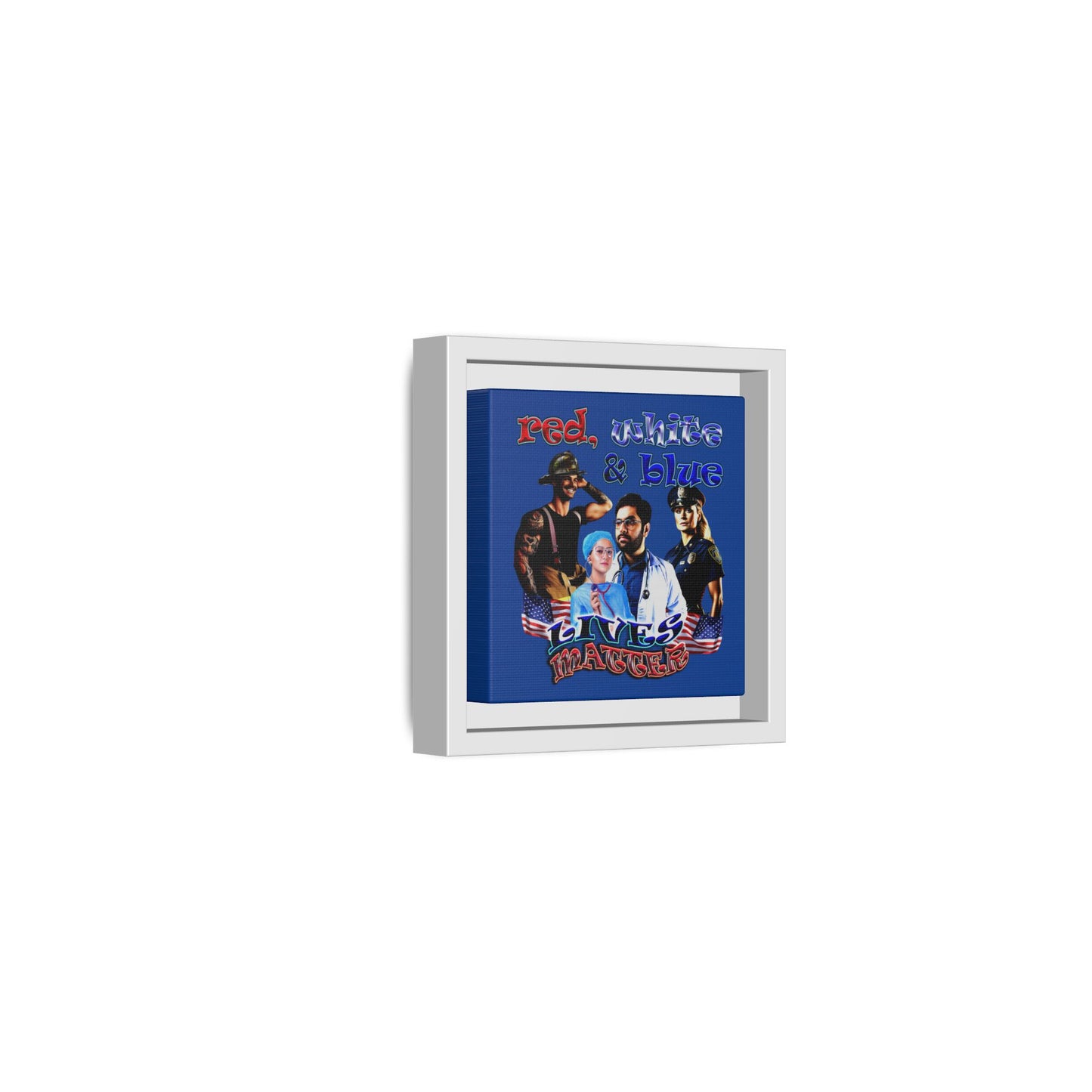 rw&b lives matter - framed canvas art (dark blue)