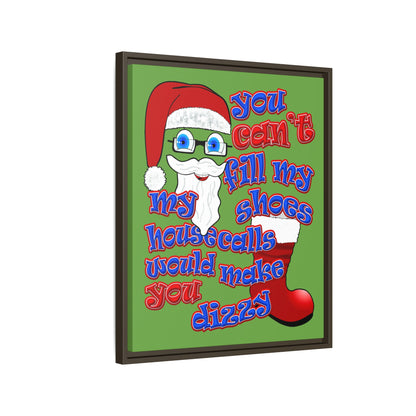 santa's shoes - framed canvas art (green)