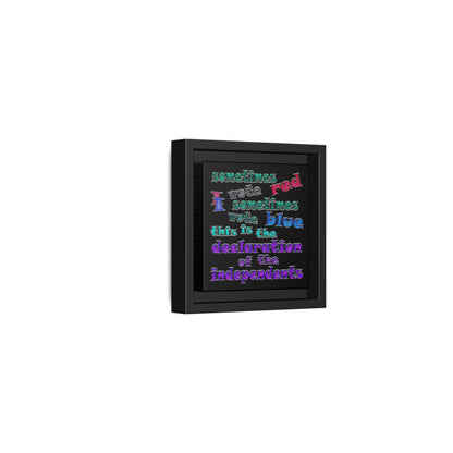 declaration of the independents - framed canvas art (black)
