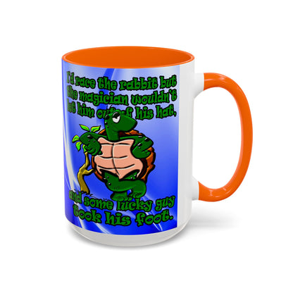 turtle race - Accent Mug (blue-white wave)