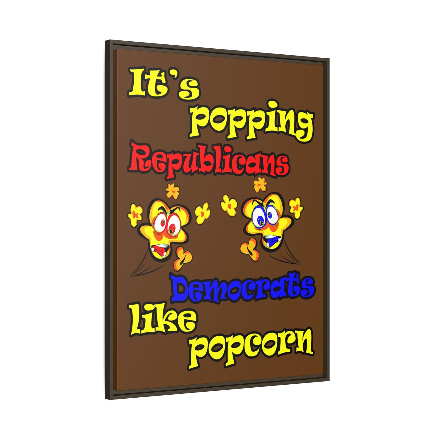 popping like popcorn - framed canvas art (brown)