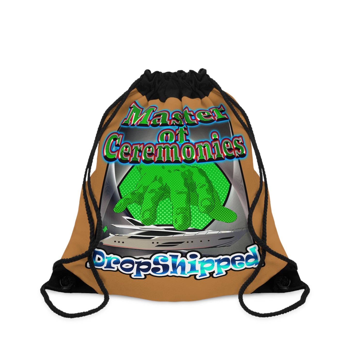 logo - Drawstring Bag (light brown)