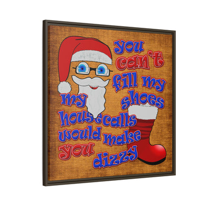 santa's shoes - framed canvas art (brown papyrus)