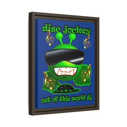 disc jockey - framed canvas art (dark blue)