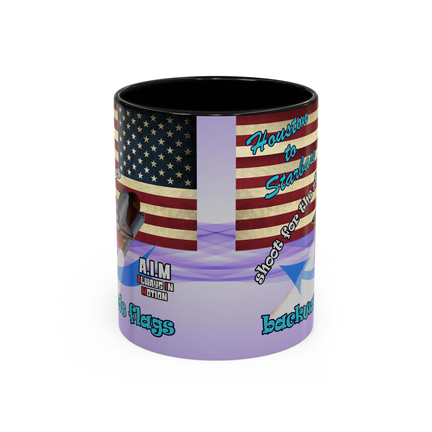 shoot for the stars - Accent Mug (light blue-pink wave)