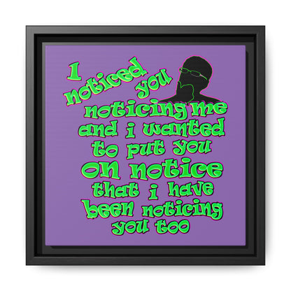noticed you noticing - framed canvas art (light purple)