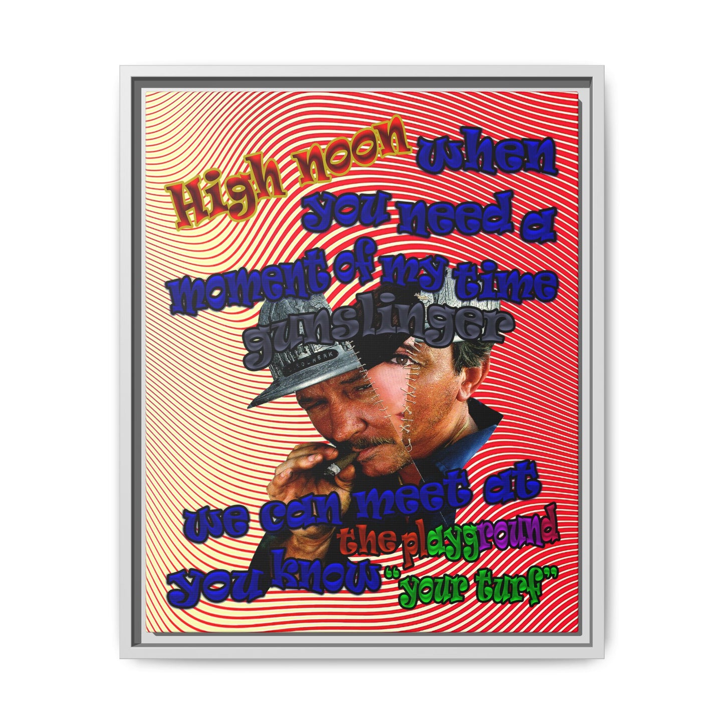 high noon - framed canvas art (yellow-orange wave)