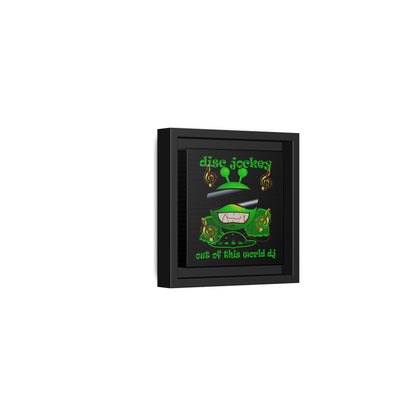 disc jockey - framed canvas art (black)