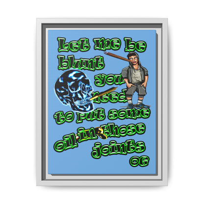 og - framed canvas art (light blue)