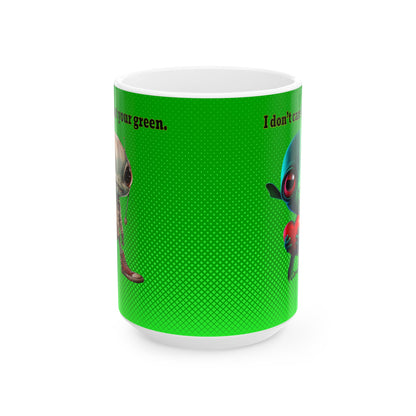I don't care that your grey - White Mug (logo green)