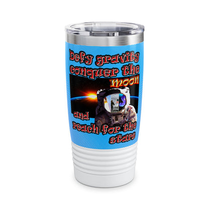 defy conquer reach - Ringneck Tumbler, 20oz (light blue-purple wave)