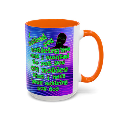 noticed you noticing - Accent Mug (purple wave)