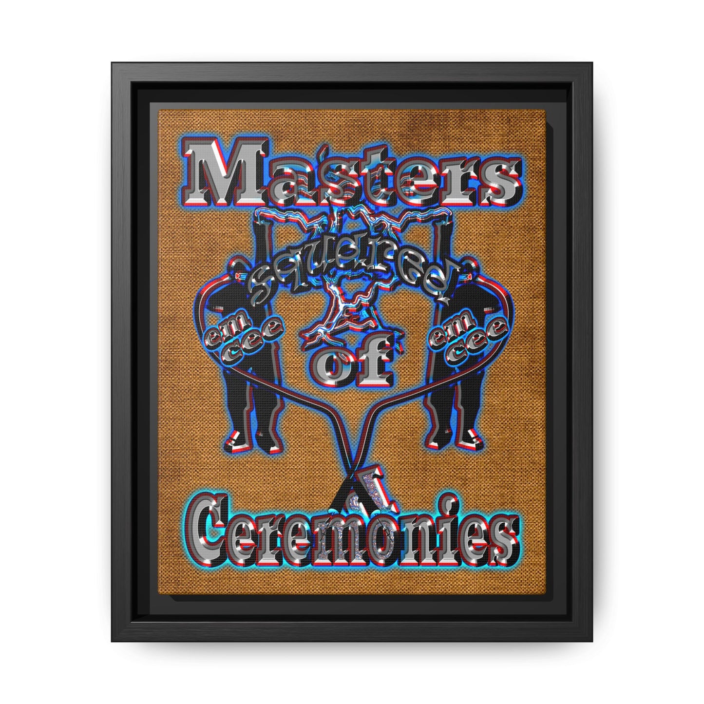 em cee squared - framed canvas art (brown papyrus)