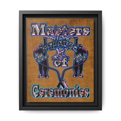 em cee squared - framed canvas art (brown papyrus)