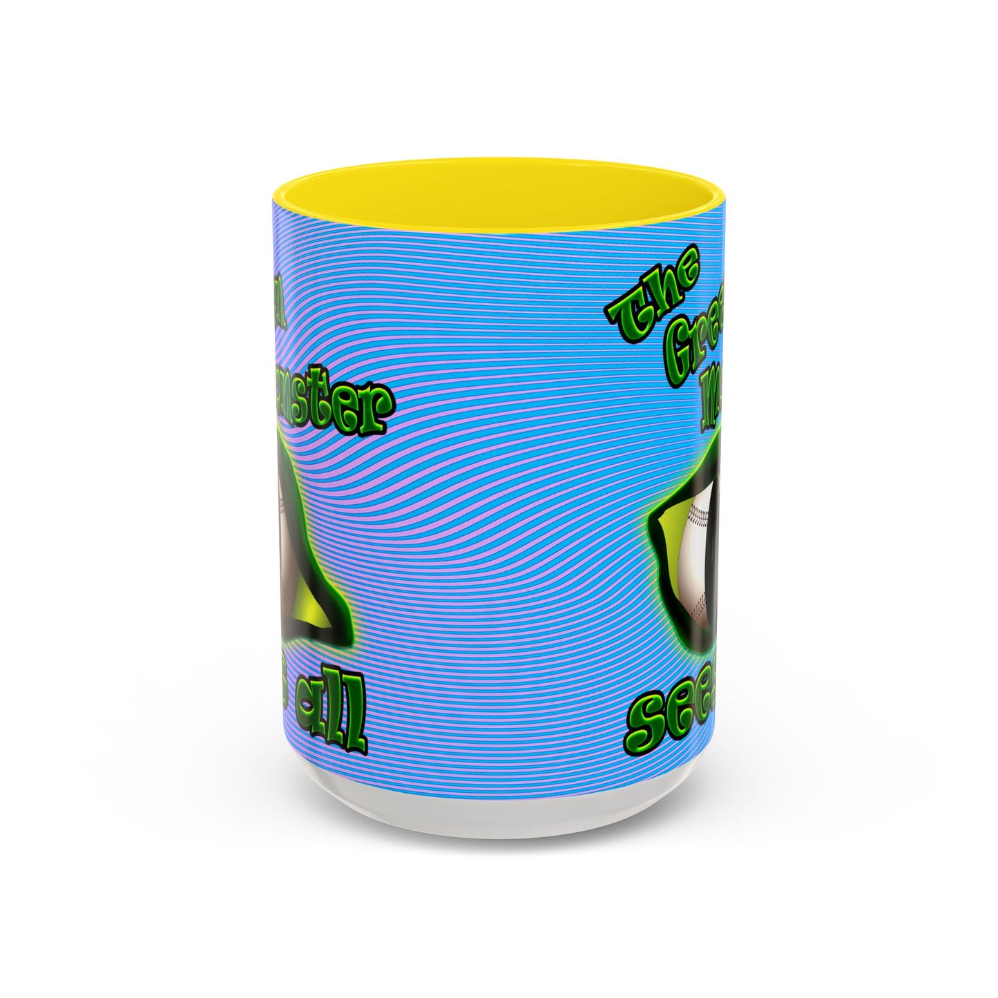 green monster - Accent Mug (light blue-purple wave)