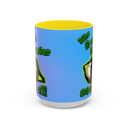 green monster - Accent Mug (light blue-purple wave)
