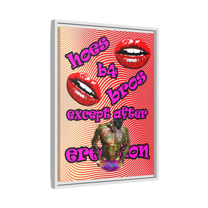 hoes b4 bros - framed canvas art (yellow-orange wave)