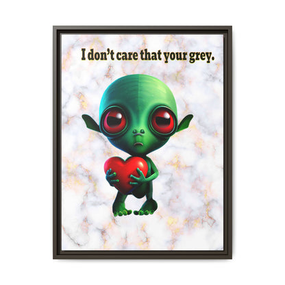 I don't care that your grey - framed canvas art (white marble)