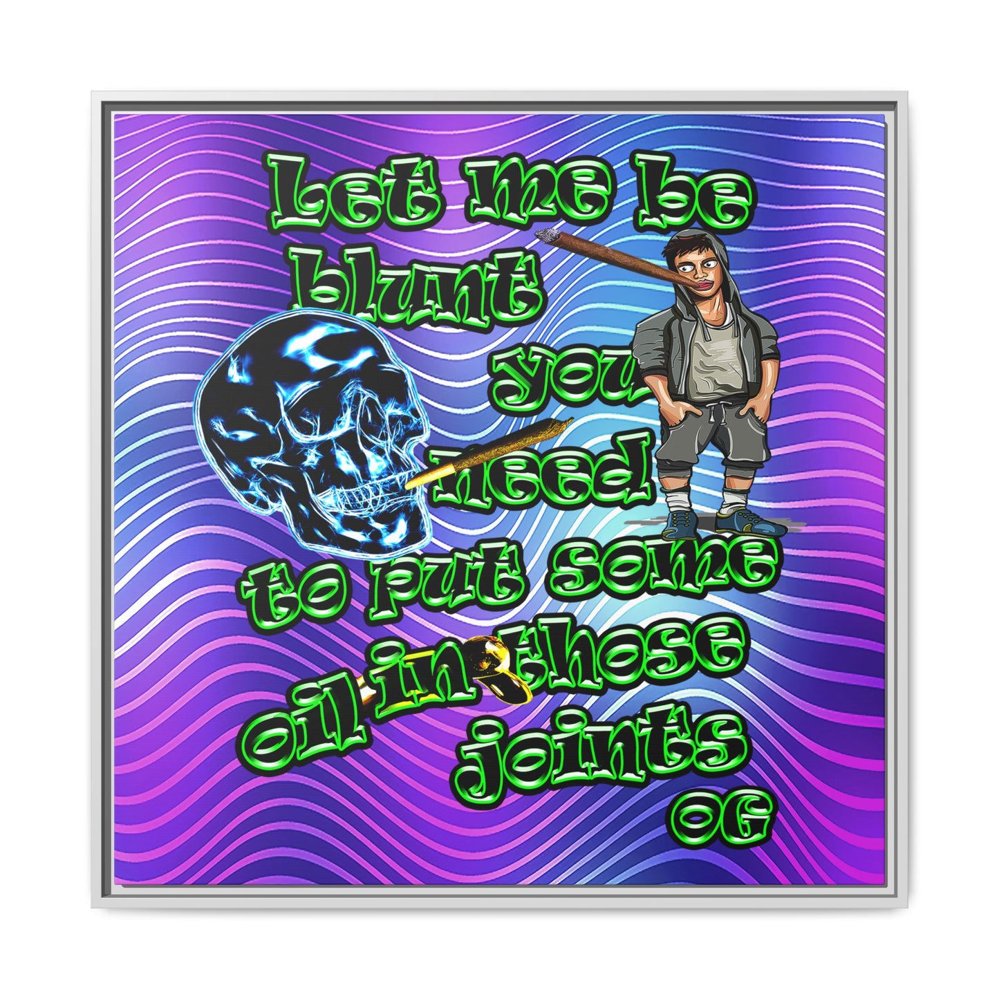 og - framed canvas art (purple wave)