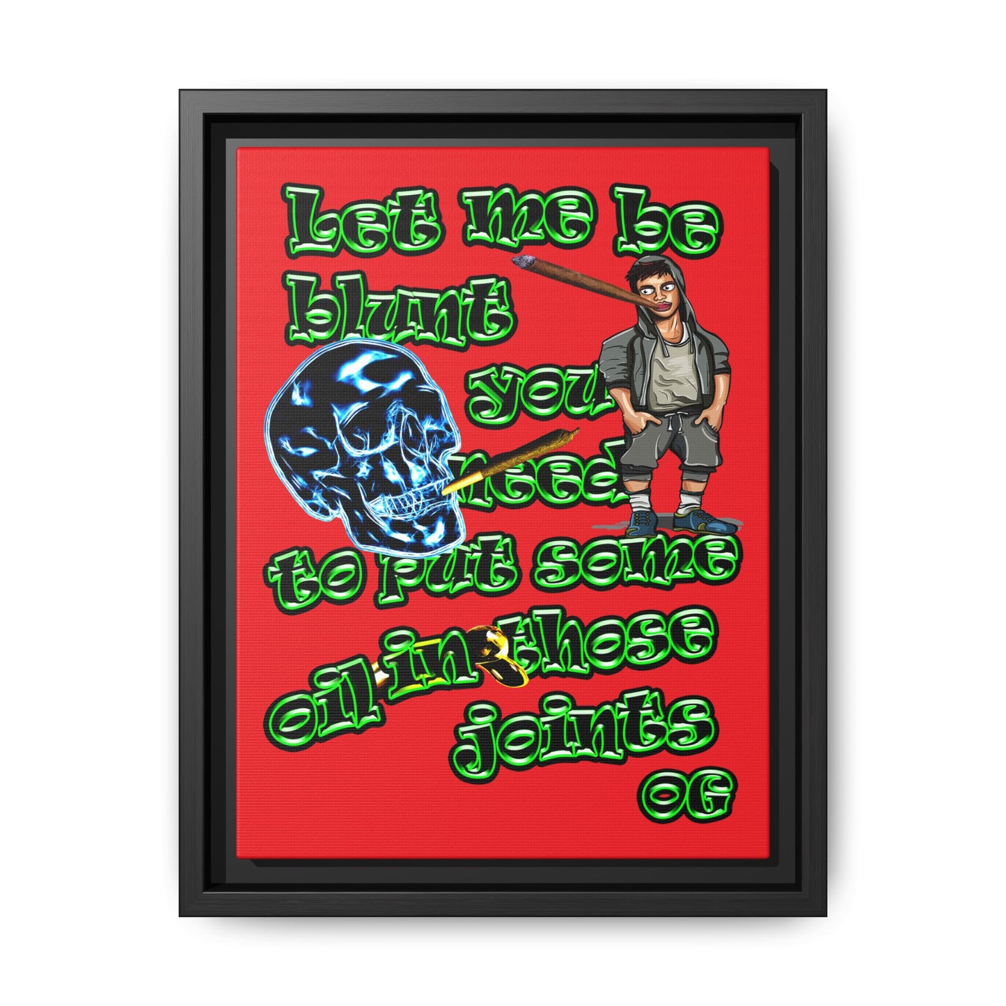 og - framed canvas art (red)