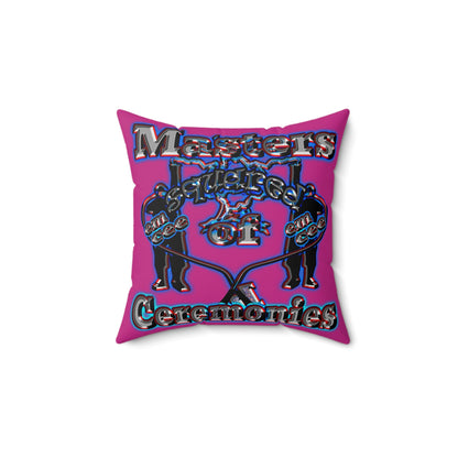 em cee squared - Spun Polyester Square Pillow - (pink)
