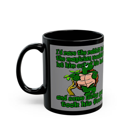 turtle race - Black Mug (grey)