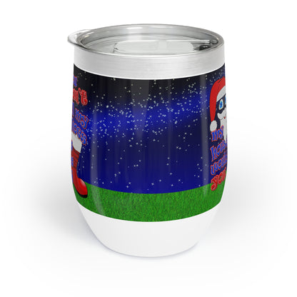 santa's shoes - Chill Wine Tumbler ('snoops' background)