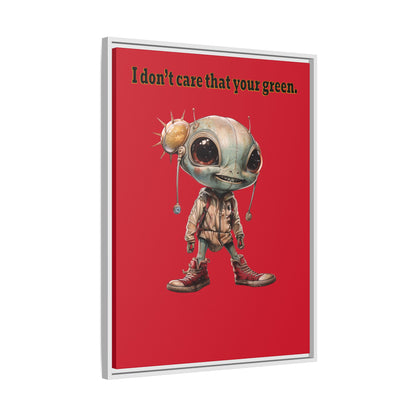 I don't care that your green - framed canvas art (dark red)