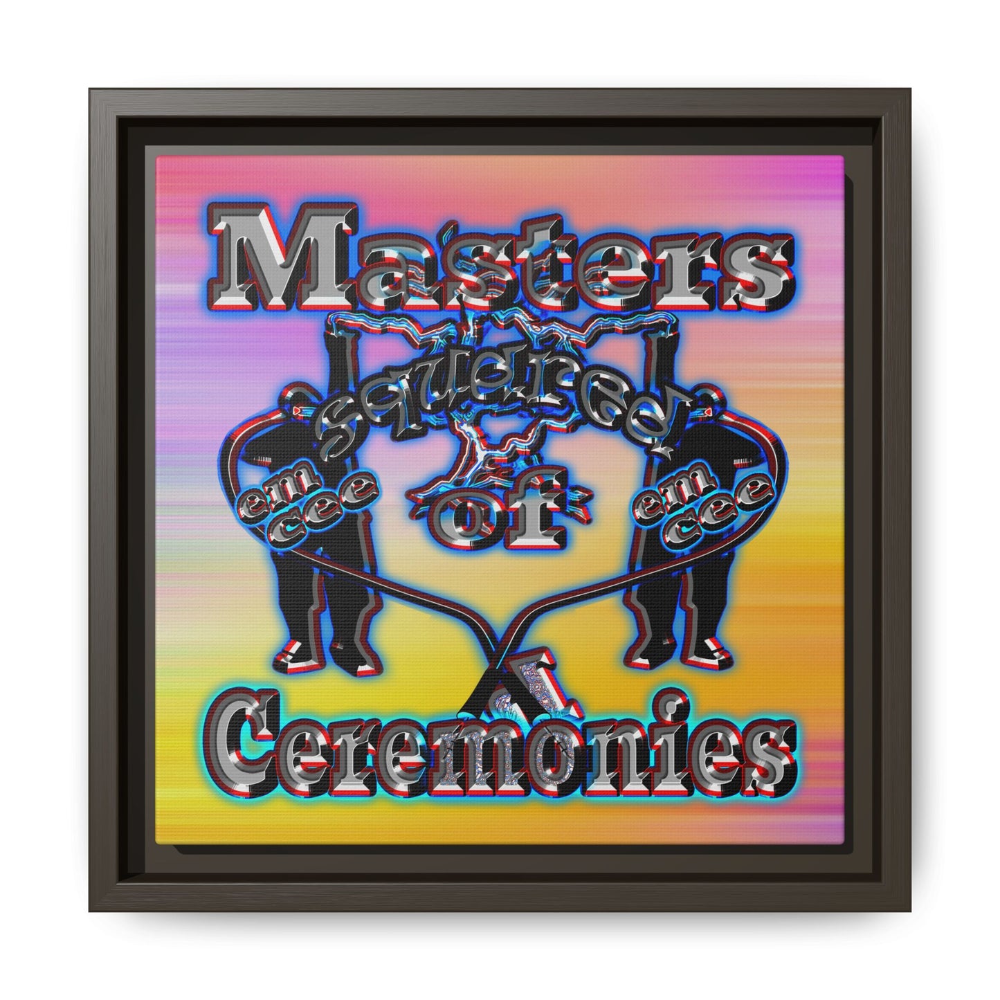 em cee squared - framed canvas art (color blur)