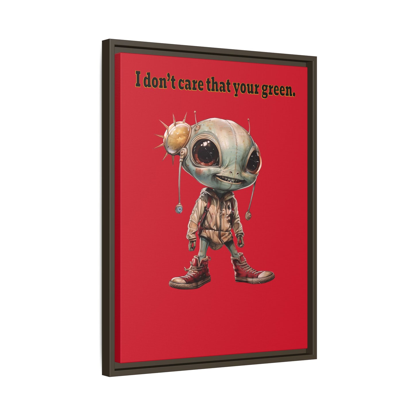 I don't care that your green - framed canvas art (dark red)