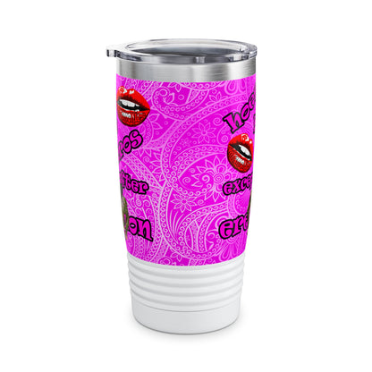 hoes b4 bros - Ringneck Tumbler, 20oz (pink swirl)