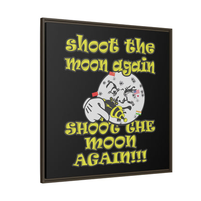 shoot the moon again - framed canvas art (black)