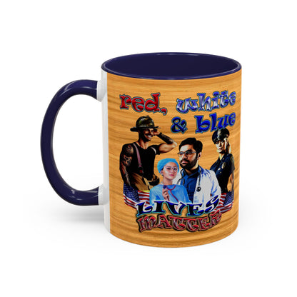 rw&b lives matter - Accent Mug (butterscotch wood finish)