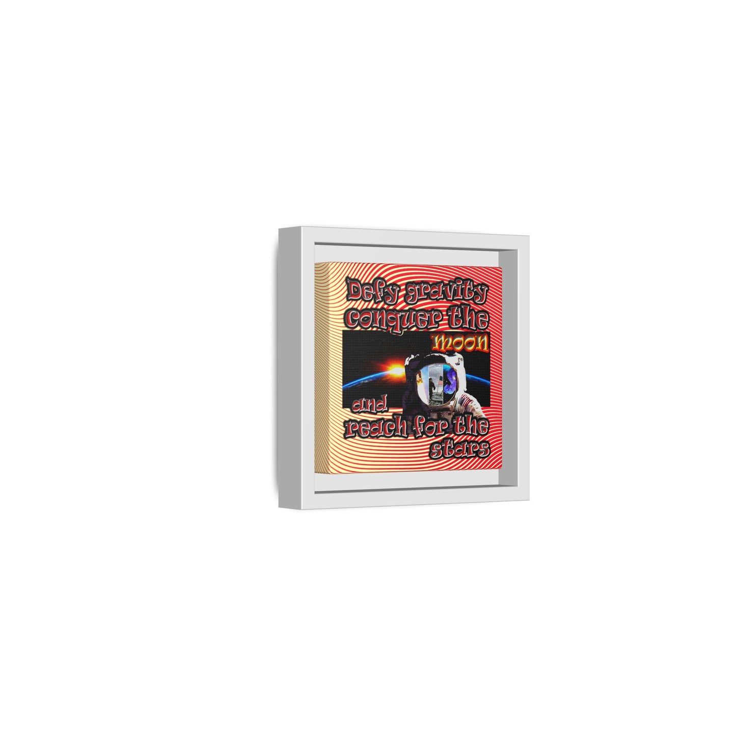 defy conquer reach - framed canvas art (yellow-orange wave)