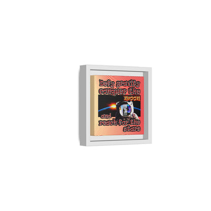 defy conquer reach - framed canvas art (yellow-orange wave)