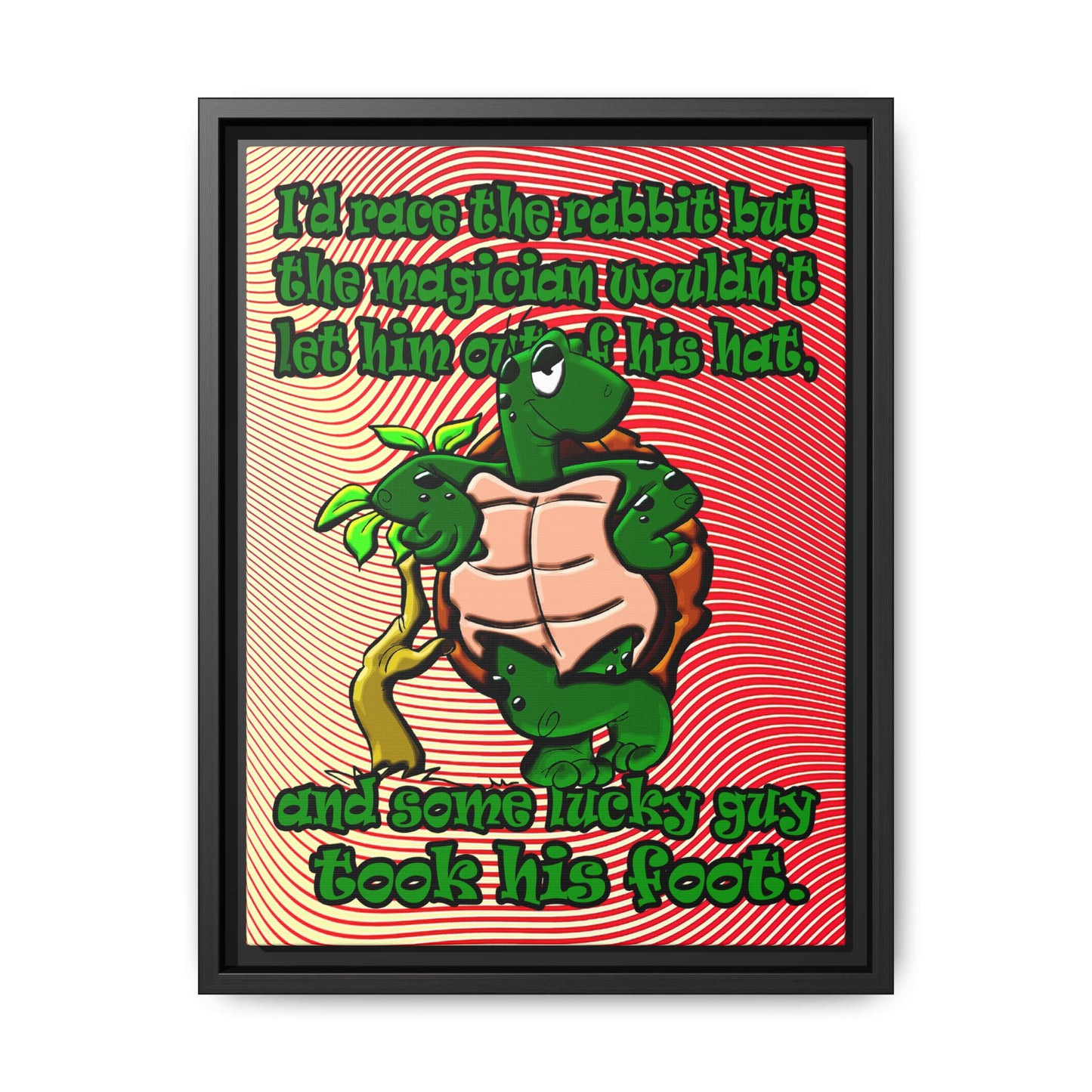 turtle race - framed canvas art (yellow-orange wave)