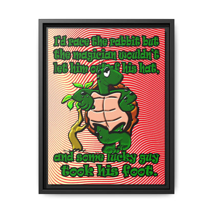 turtle race - framed canvas art (yellow-orange wave)