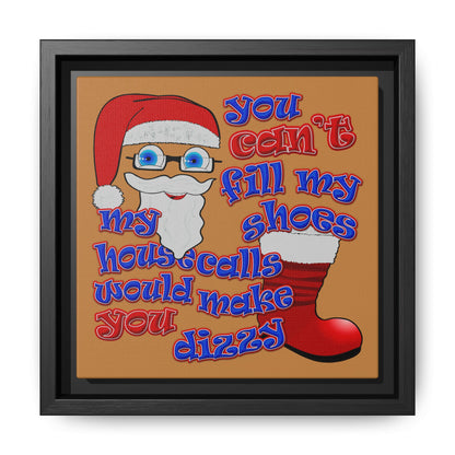 santa's shoes - framed canvas art (light brown)