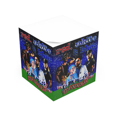 rw&b lives matter - note cube ('snoops' background)