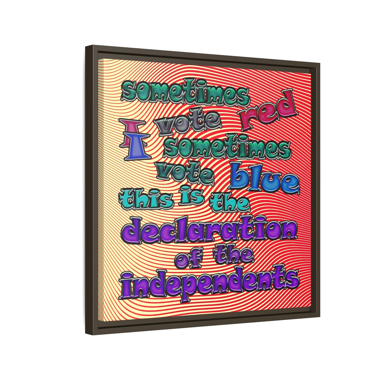 declaration of the independents - framed canvas art (yellow-orange wave)