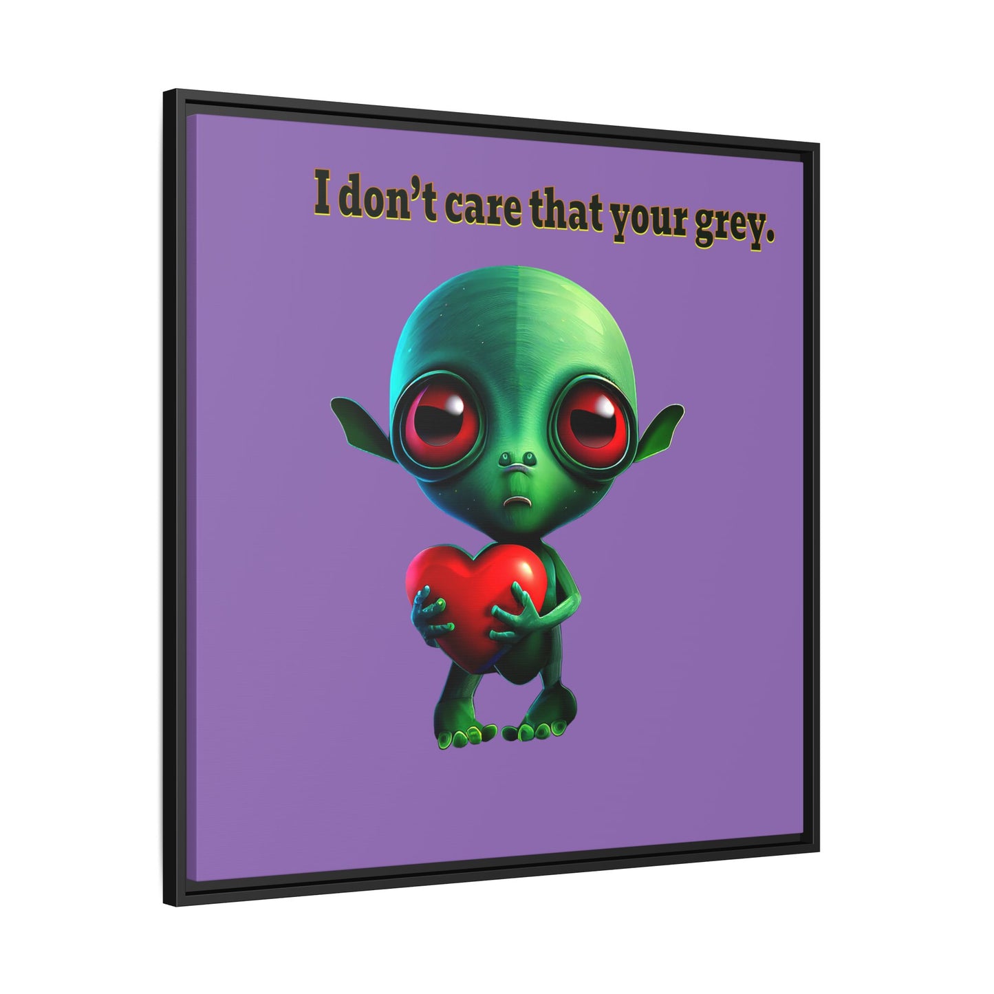 I don't care that your grey - framed canvas art (light purple)