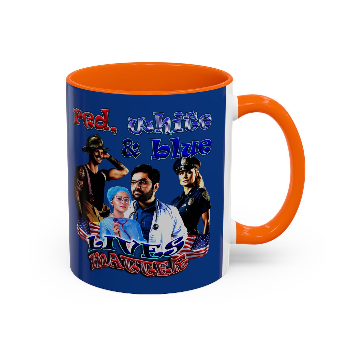 rw&b lives matter - Accent Mug (dark blue)