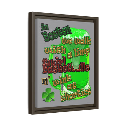 celtics logo - framed canvas art (grey)