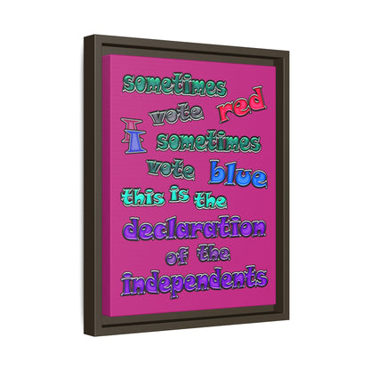declaration of the independents - framed canvas art (pink)