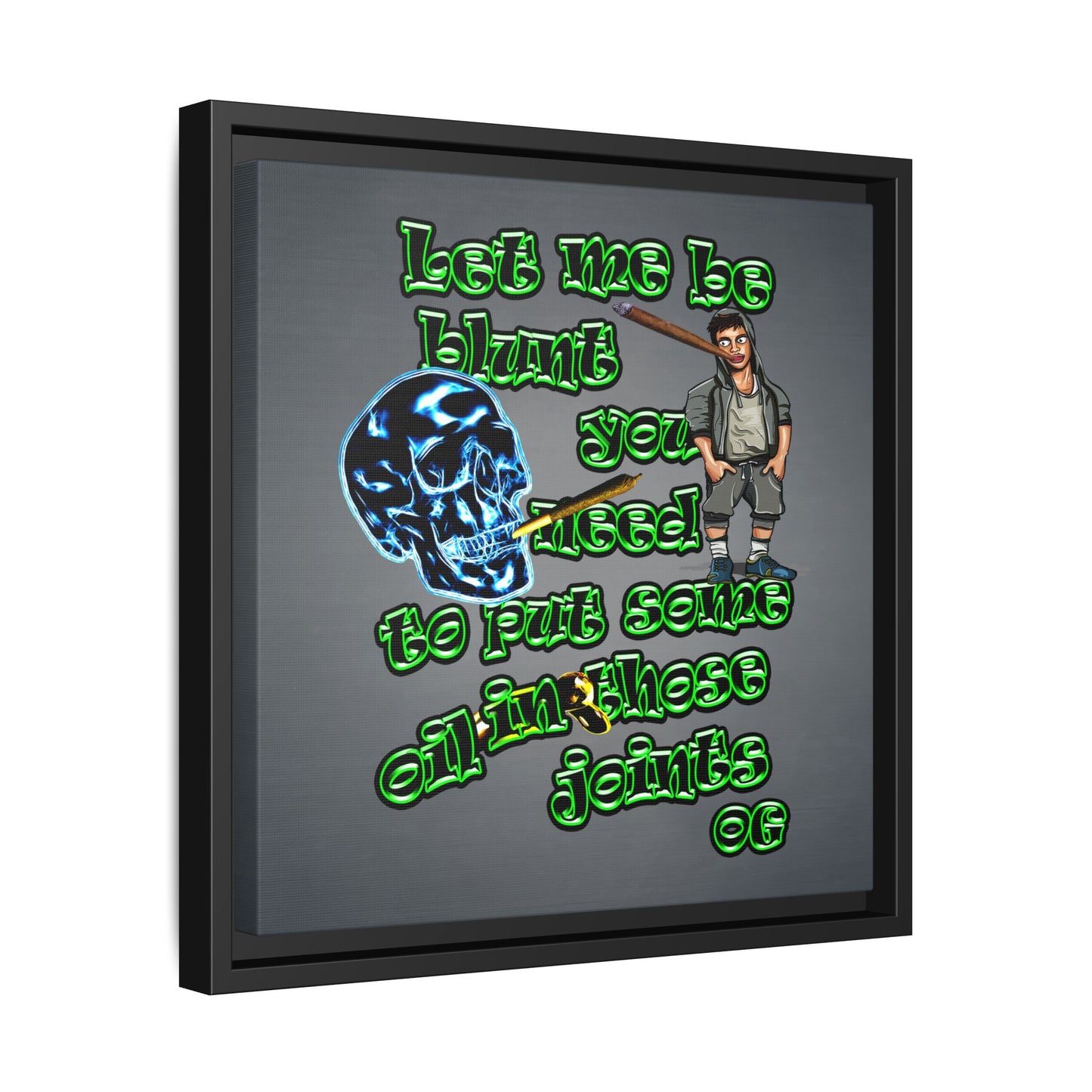 og - framed canvas art (grey-light grey)