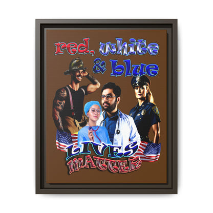 rw&b lives matter - framed canvas art (brown)