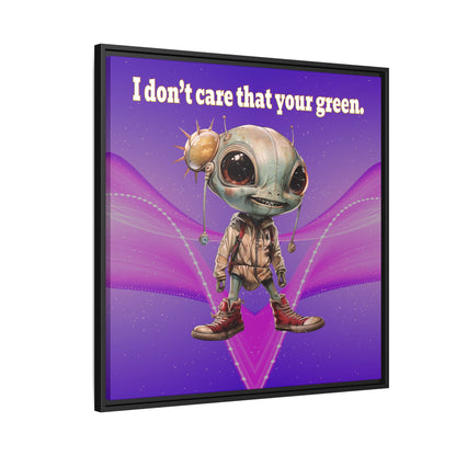 I don't care that your green - framed canvas art (purple-pink wave)